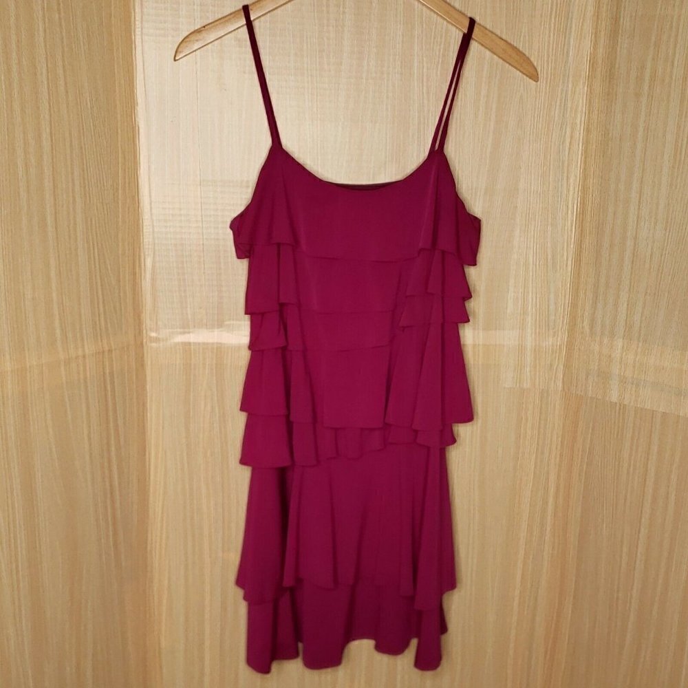 New York & Company Fuchsia Tiered Dress